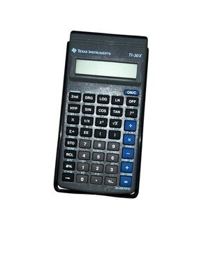 Vintage Texas Instruments TI-30X Calculator W/ Case & Ref Card
